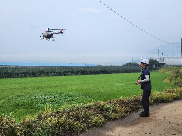항공방제 모습.(사진=순천시)