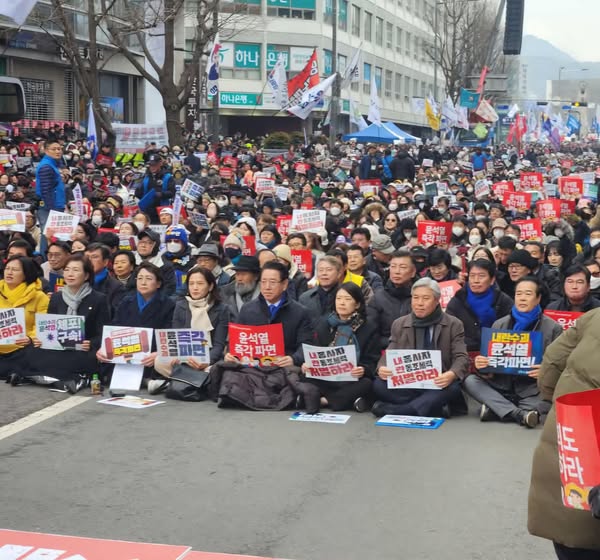 윤석열 탄핵 촉구 집회 모습. [사진=김영록 지사 페북]