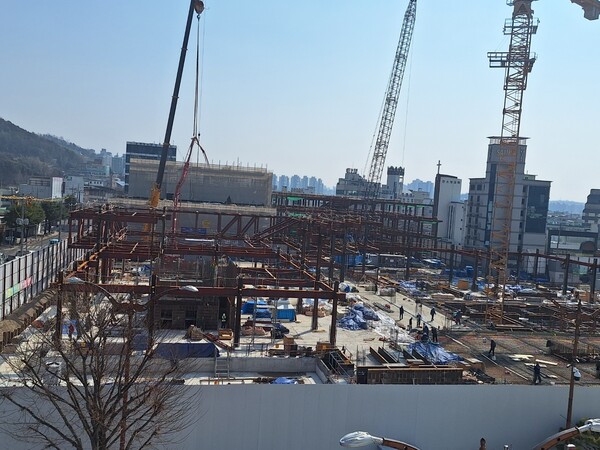 순천시 신청사 건립 공사 현장. [조용호 기자]