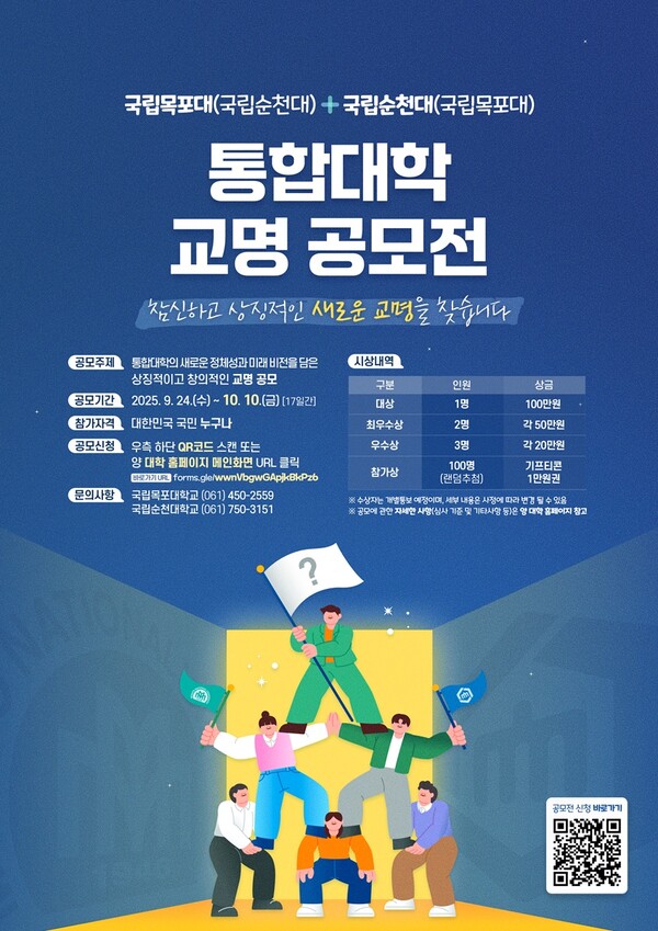 통합대학 교명 공모 포스터. [사진=순천대]